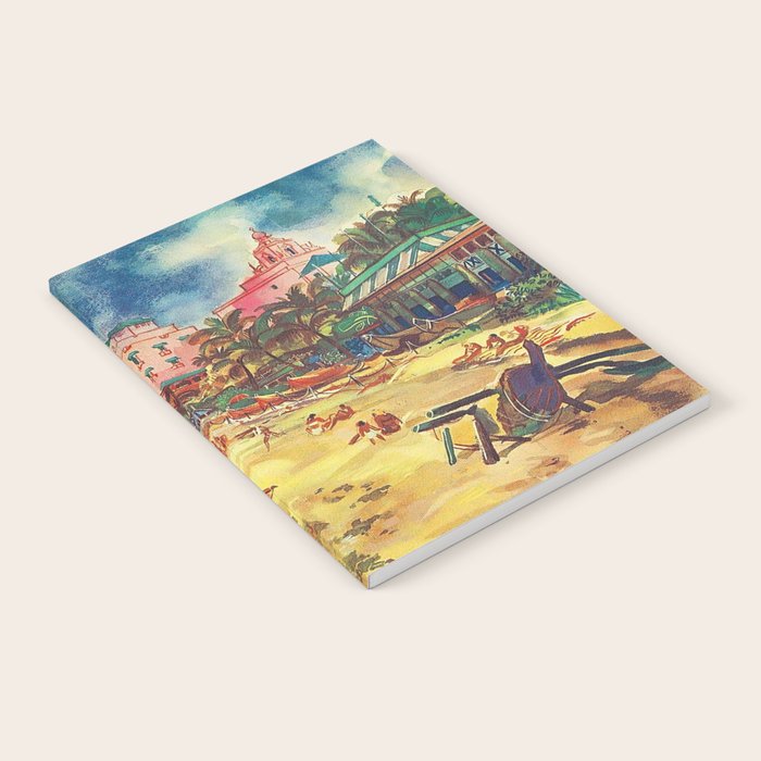 Hawaii's Famous Waikiki Beach landscape painting Notebook Gallery Image 2