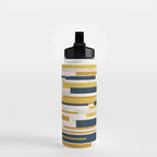 Wright Mid-Century Modern Abstract in Mustard Yellow, Navy Blue, Pale Blush Water Bottle Gallery Image 2