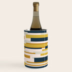 Wright Mid-Century Modern Abstract in Mustard Yellow, Navy Blue, Pale Blush Wine Chiller Gallery Image 3
