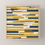 Wright Mid-Century Modern Abstract in Mustard Yellow, Navy Blue, Pale Blush Mini Art Print Gallery Image 1