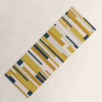 Wright Mid-Century Modern Abstract in Mustard Yellow, Navy Blue, Pale Blush Yoga Mat Gallery Image 1