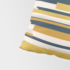 Wright Mid-Century Modern Abstract in Mustard Yellow, Navy Blue, Pale Blush Pillow Sham Gallery Image 4