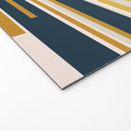 Wright Mid-Century Modern Abstract in Mustard Yellow, Navy Blue, Pale Blush Welcome Mat Gallery Image 2
