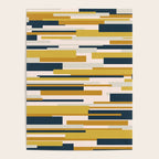 Wright Mid-Century Modern Abstract in Mustard Yellow, Navy Blue, Pale Blush Poster Gallery Image 4