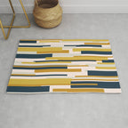 Wright Mid-Century Modern Abstract in Mustard Yellow, Navy Blue, Pale Blush Rug Gallery Image 1
