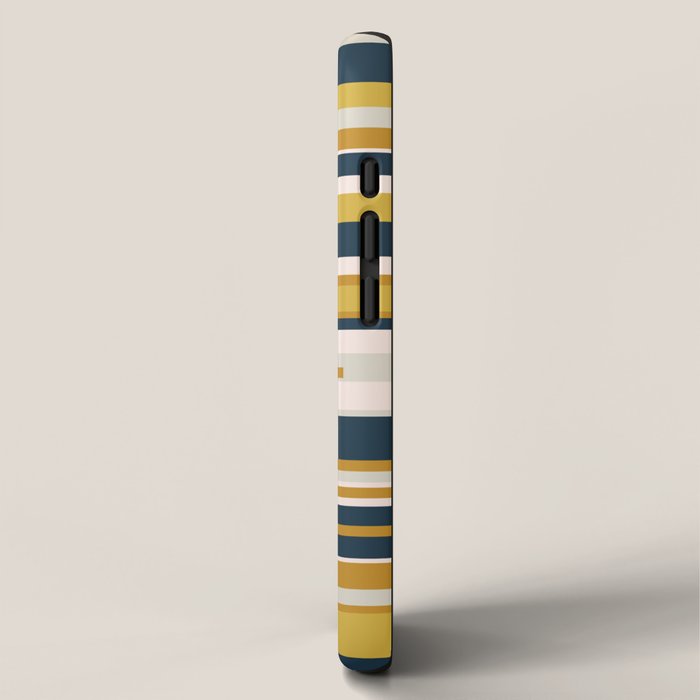 Wright Mid-Century Modern Abstract in Mustard Yellow, Navy Blue, Pale Blush iPhone Case Gallery Image 2