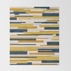 Wright Mid-Century Modern Abstract in Mustard Yellow, Navy Blue, Pale Blush Throw Blanket Gallery Image 2