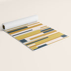 Wright Mid-Century Modern Abstract in Mustard Yellow, Navy Blue, Pale Blush Yoga Mat Gallery Image 2