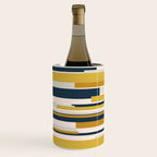 Wright Mid-Century Modern Abstract in Mustard Yellow, Navy Blue, Pale Blush Wine Chiller Gallery Image 2