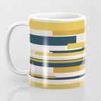 Wright Mid-Century Modern Abstract in Mustard Yellow, Navy Blue, Pale Blush Coffee Mug Gallery Image 3