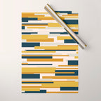 Wright Mid-Century Modern Abstract in Mustard Yellow, Navy Blue, Pale Blush Wrapping Paper Gallery Image 1