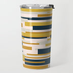 Wright Mid-Century Modern Abstract in Mustard Yellow, Navy Blue, Pale Blush Travel Mug Gallery Image 2