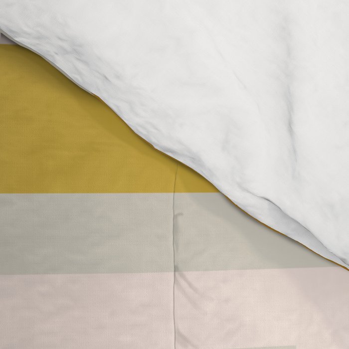 Wright Mid-Century Modern Abstract in Mustard Yellow, Navy Blue, Pale Blush Comforter Gallery Image 4