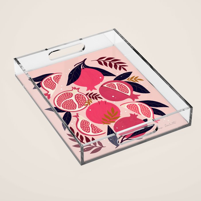 Pomegranate - Pink Acrylic Tray Gallery Image 1
