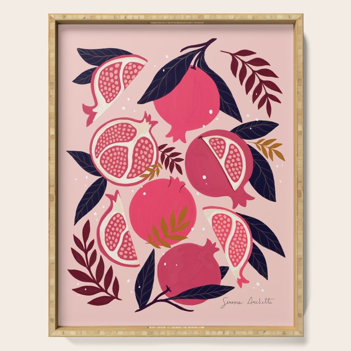 Pomegranate - Pink Serving Tray Gallery Image 1