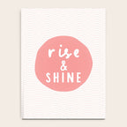 Rise and Shine inspirational quote typography wall art home decor in peach pink Notebook Gallery Image 4