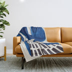 Colorful Mid Century Modern Abstract Fun Shapes Patterns Navy Blue Abstract Expressionism Throw Blanket Gallery Image 1