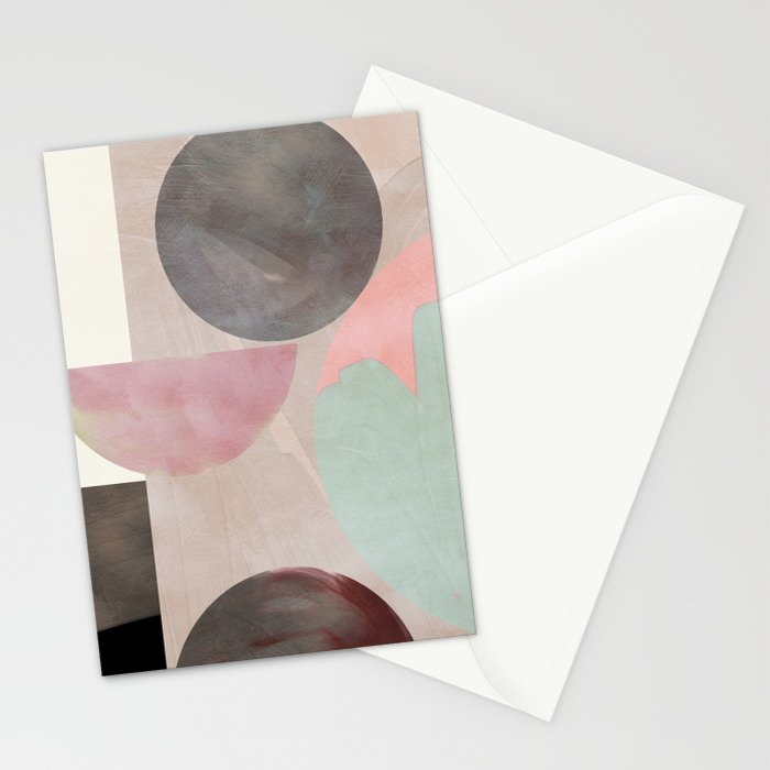 mid century scandi winter shapes painted 3 Stationery Card Gallery Image 2