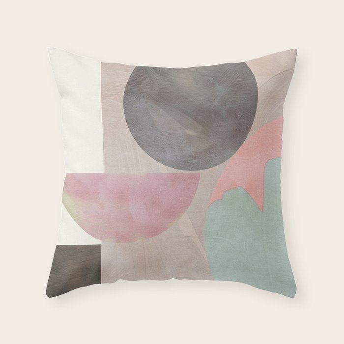 mid century scandi winter shapes painted 3 Throw Pillow Gallery Image 6