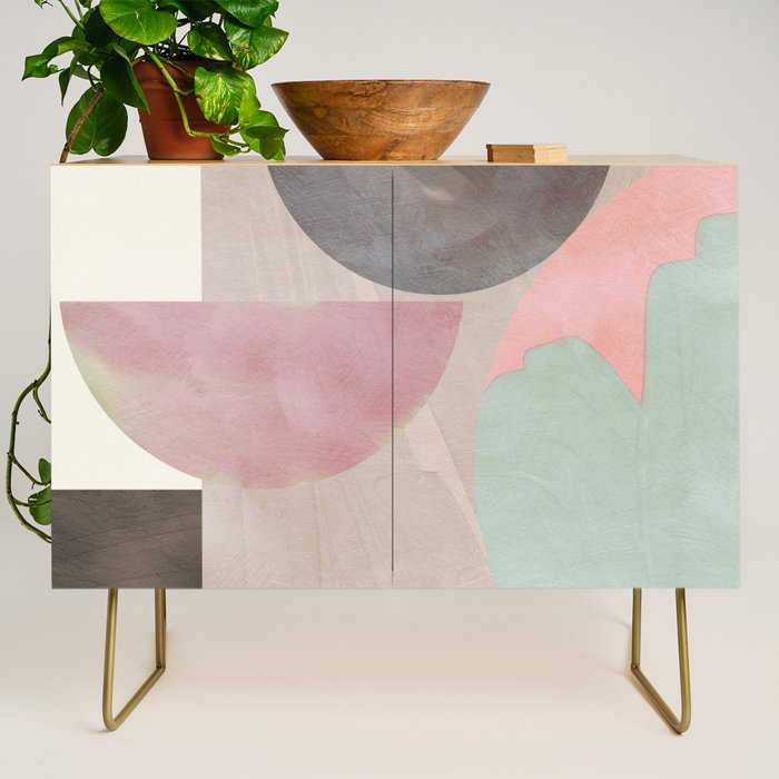 mid century scandi winter shapes painted 3 Credenza Gallery Image 1