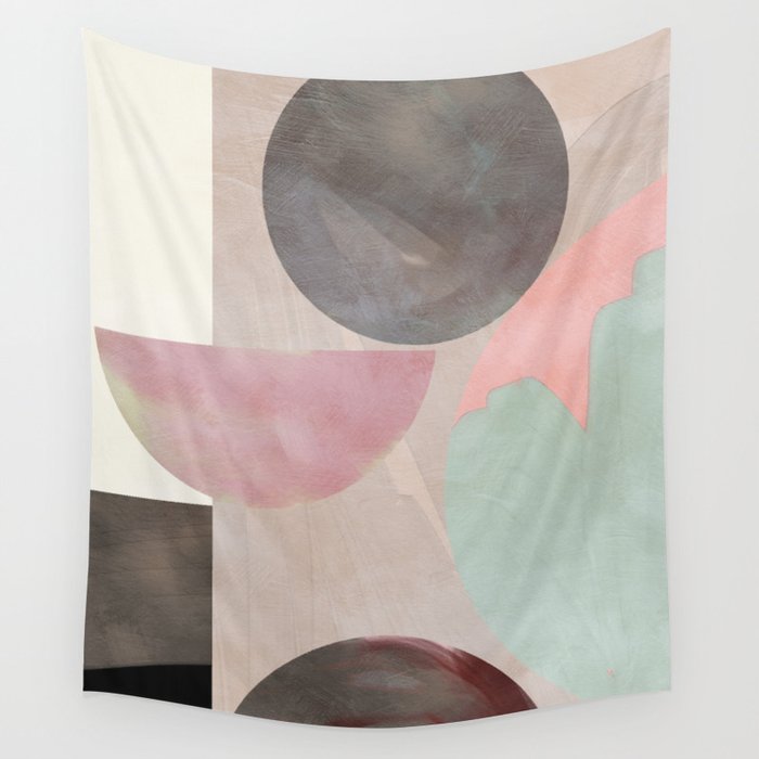 mid century scandi winter shapes painted 3 Wall Tapestry Gallery Image 4