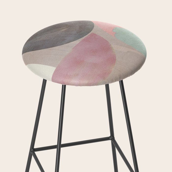 mid century scandi winter shapes painted 3 Stool Gallery Image 2