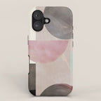 mid century scandi winter shapes painted 3 iPhone Case Gallery Image 1