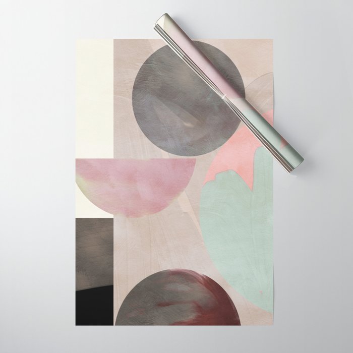 mid century scandi winter shapes painted 3 Wrapping Paper Gallery Image 1