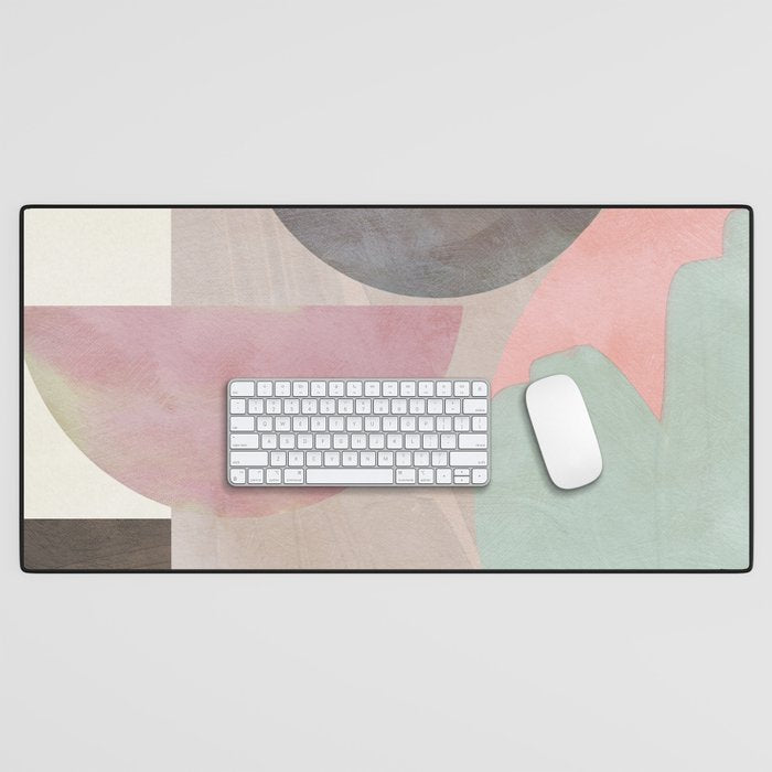mid century scandi winter shapes painted 3 Desk Mat Gallery Image 1