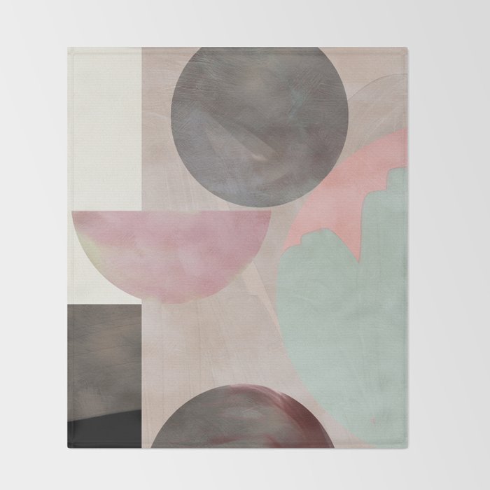 mid century scandi winter shapes painted 3 Throw Blanket Gallery Image 2