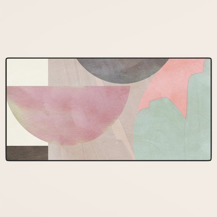 mid century scandi winter shapes painted 3 Desk Mat Gallery Image 3