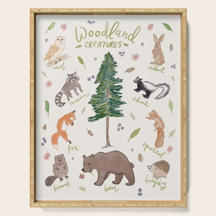 Woodland Creatures Chart Serving Tray Gallery Image 1