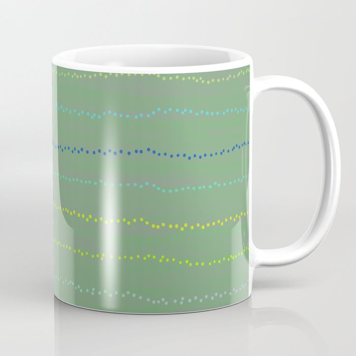 Minimal Doodle Dots in Sage Green Coffee Mug Gallery Image 1
