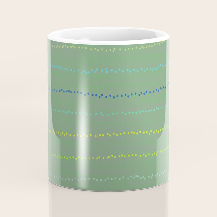 Minimal Doodle Dots in Sage Green Coffee Mug Gallery Image 4