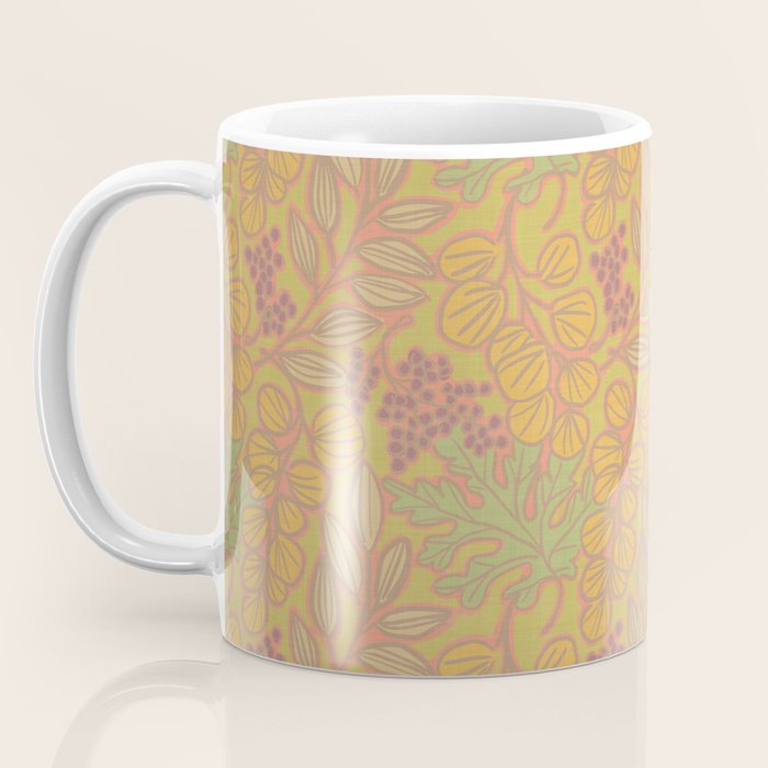 Autumn Leaves and Berries in Golds Coffee Mug Gallery Image 3