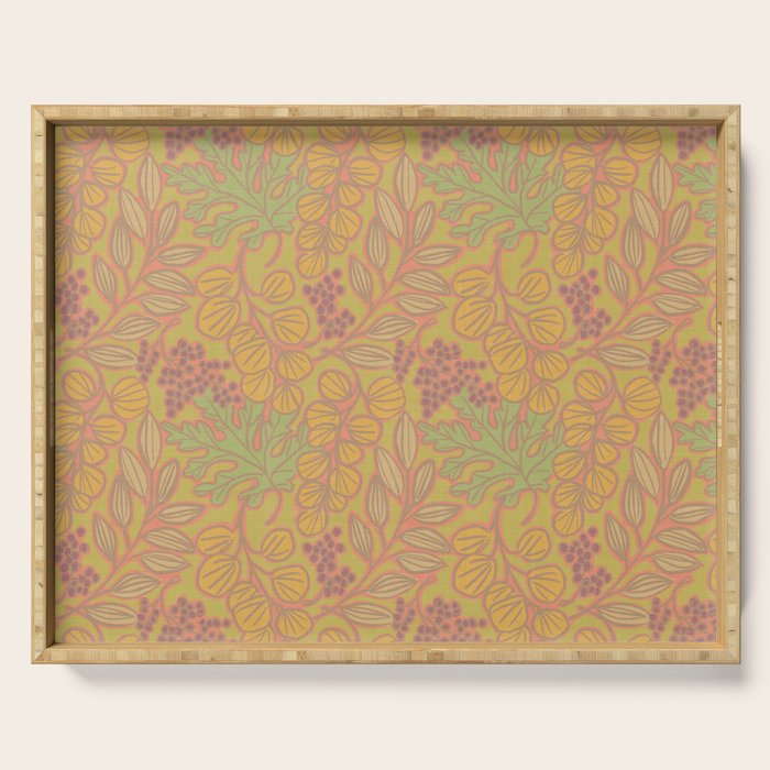 Autumn Leaves and Berries in Golds Serving Tray Gallery Image 1