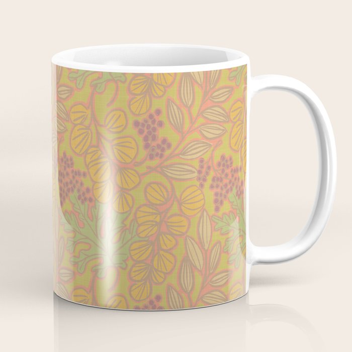 Autumn Leaves and Berries in Golds Coffee Mug Gallery Image 1