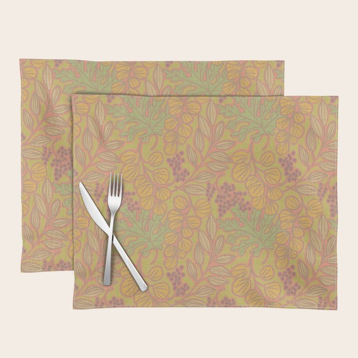 Autumn Leaves and Berries in Golds Placemat Gallery Image 1