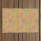 Autumn Leaves and Berries in Golds Outdoor Rug Gallery Image 1
