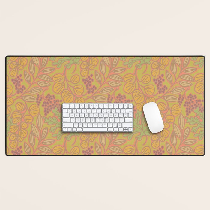 Autumn Leaves and Berries in Golds Desk Mat Gallery Image 1