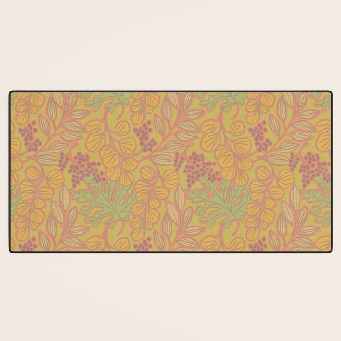 Autumn Leaves and Berries in Golds Desk Mat Gallery Image 3