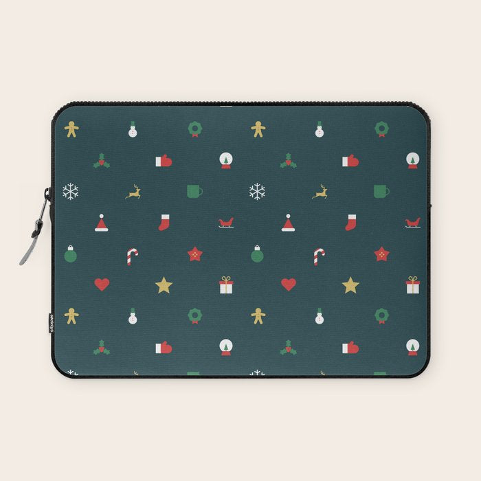 Geometric christmas decoration pattern Laptop Sleeve Gallery Image 1