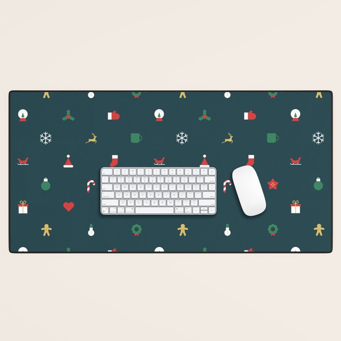 Geometric christmas decoration pattern Desk Mat Gallery Image 1