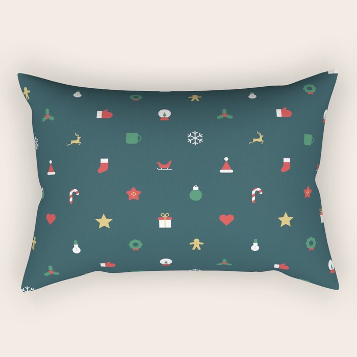 Geometric christmas decoration pattern Rectangular Pillow Gallery Image 1