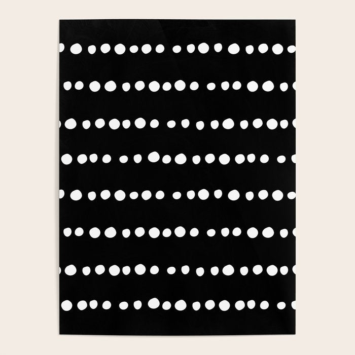 Spotted, Abstract, Black and White, Boho Print Poster Gallery Image 1
