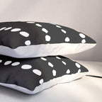 Spotted, Abstract, Black and White, Boho Print Pillow Sham Gallery Image 3