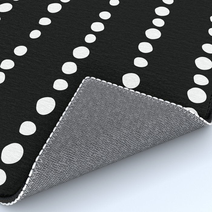 Spotted, Abstract, Black and White, Boho Print Rug Gallery Image 4
