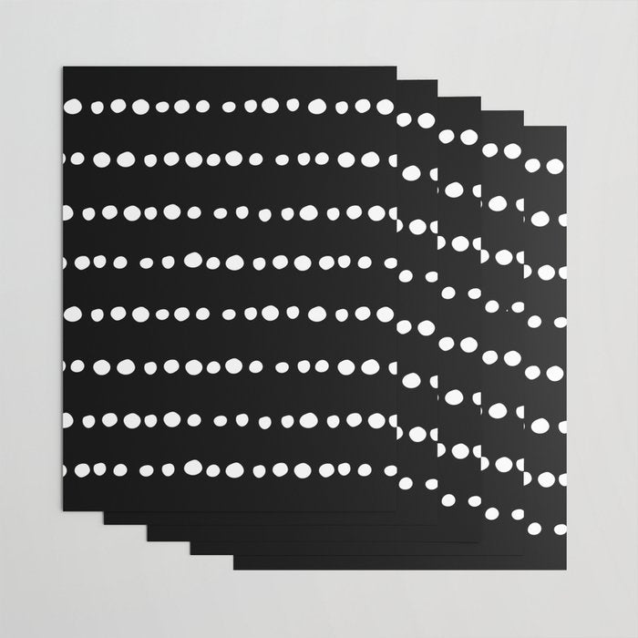 Spotted, Abstract, Black and White, Boho Print Wrapping Paper Gallery Image 3