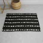 Spotted, Abstract, Black and White, Boho Print Rug Gallery Image 1