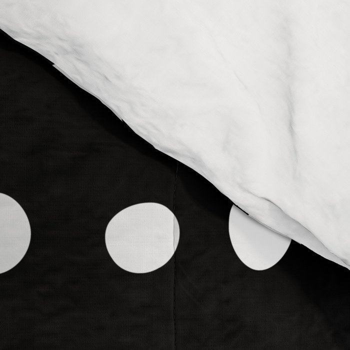 Spotted, Abstract, Black and White, Boho Print Comforter Gallery Image 4
